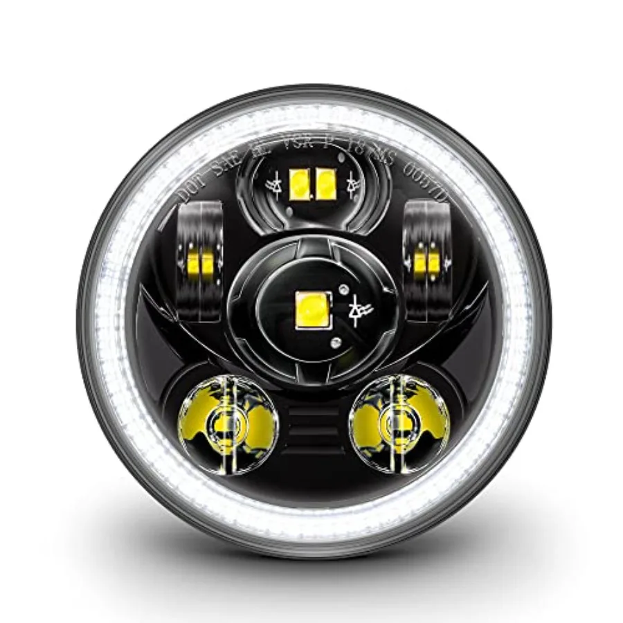 

TRUE MODS 5.75" Harley LED Headlight for Harley Davidson [-Finish] [ DRL] [DOT Compliant] Round LED Motorcycle Headlight for Dy