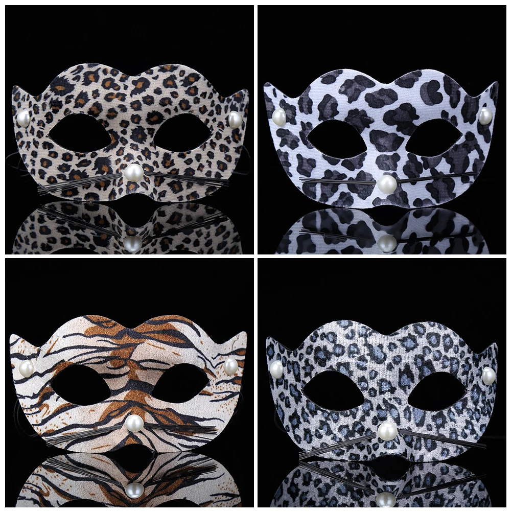 

PVC Leopard Print Masks Halloween Party Cosplay Animal Cartoon Costume Mask Adult Kids Fancy Dress Party Accessories Halloween