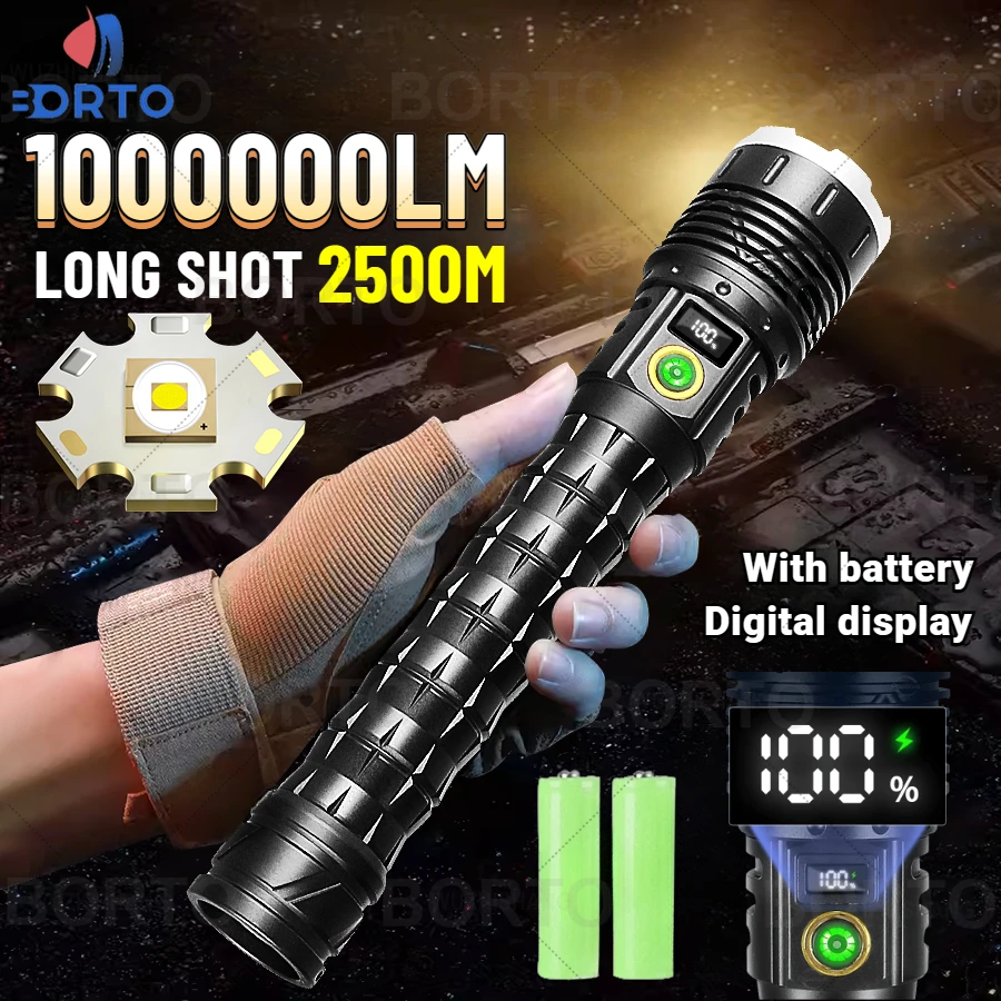 

High Power LED Tactical Flashlight Outdoor Camping USB Charging Waterproof Torch Flstar Fire Built in Battery Emergency Lantern