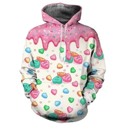 Candy Lollipop 3D Printed Hoodie For Men Fashion Women Long Sleeves Pullovers Oversized Spring Autumn Sweatshirt Kids Hoodies