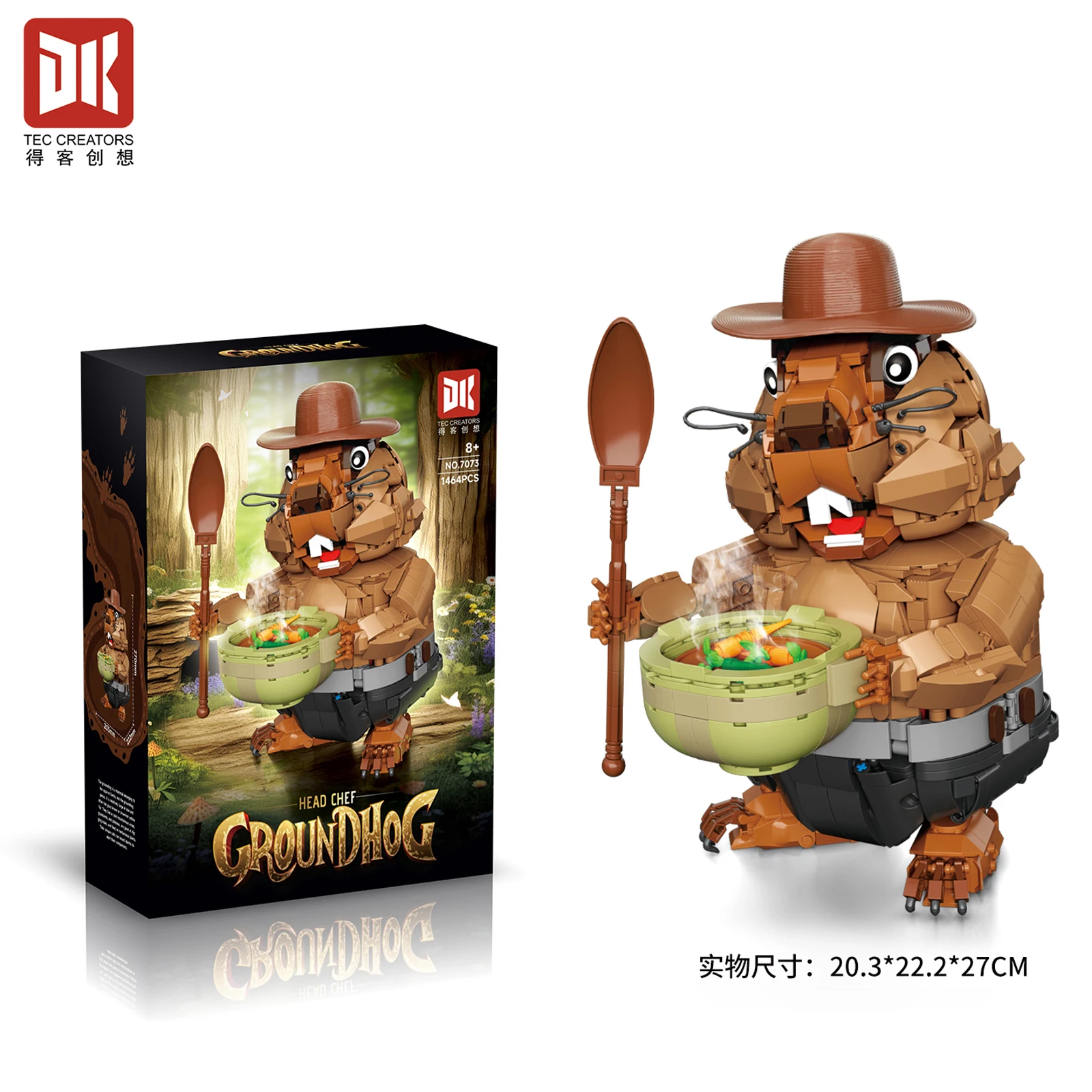 DK7073 1464PCS Murmeltier Bausatz Nette Tier Serie Modell Kleine Partikel Kreative Blöcke für Kind Spielzeug Urlaub Geschenke