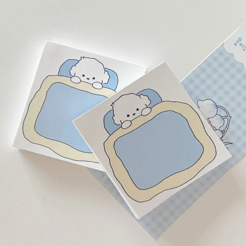 

​ins Cartoon Puppy Cute Memo Pad School Student Stationary Paper Kawaii Mini Notepad Tearable Message Paper 50 Sheets