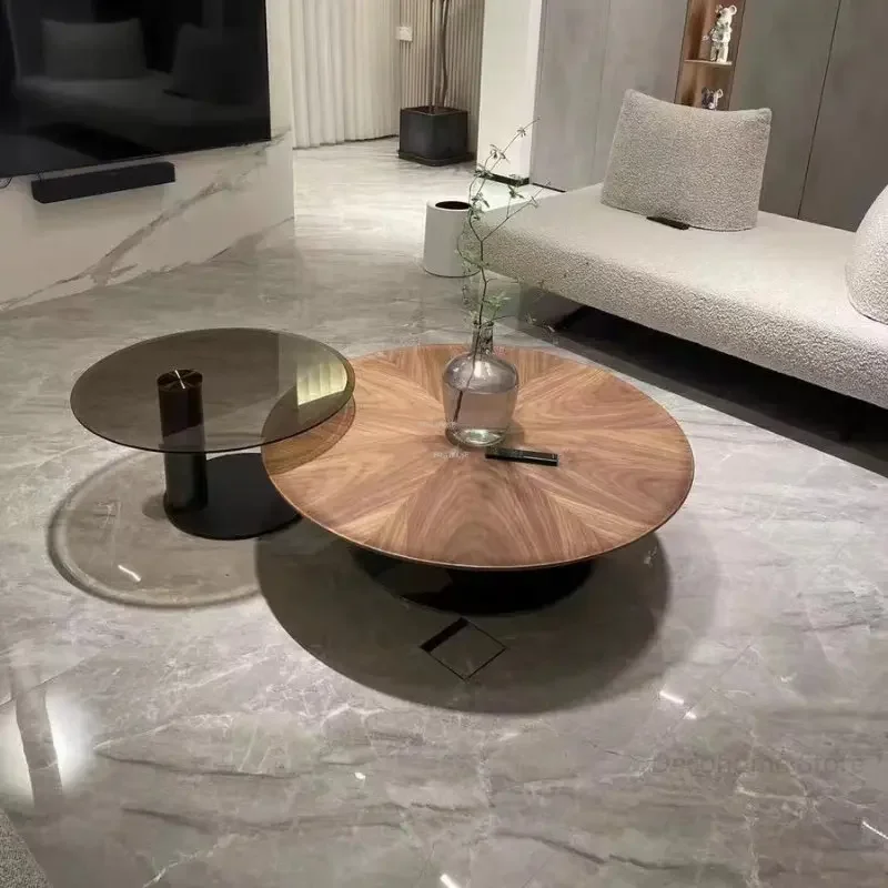 Nordic Simple Wood Side Table Italian Designer Round Coffee Tables Home Furniture Small Apartment Coffee Table For Living Room