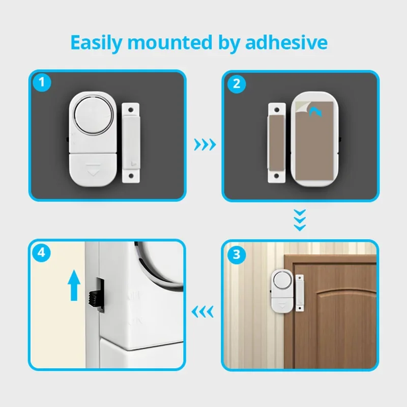 10 ชิ้นเซ็นเซอร์ประตูอิสระนาฬิกาปลุก 90dB ประตู Magnetic Sensor Wireless Home Windor Entry Anti Thief Burglar Security Alarm