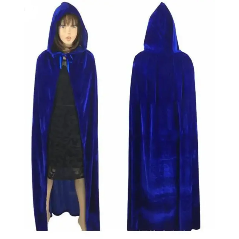 QQ8 Adult Elf Witch Long Purple Green Red Black Purim Carnival Halloween Cloaks Hood And Capes Halloween Costumes For Women 5Lk￥
