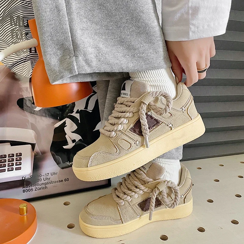 

Men's Low-Top oes 2025 New Summer Wheat Color Retro Board oes Casual All-Match Heightening Bread Trend oes