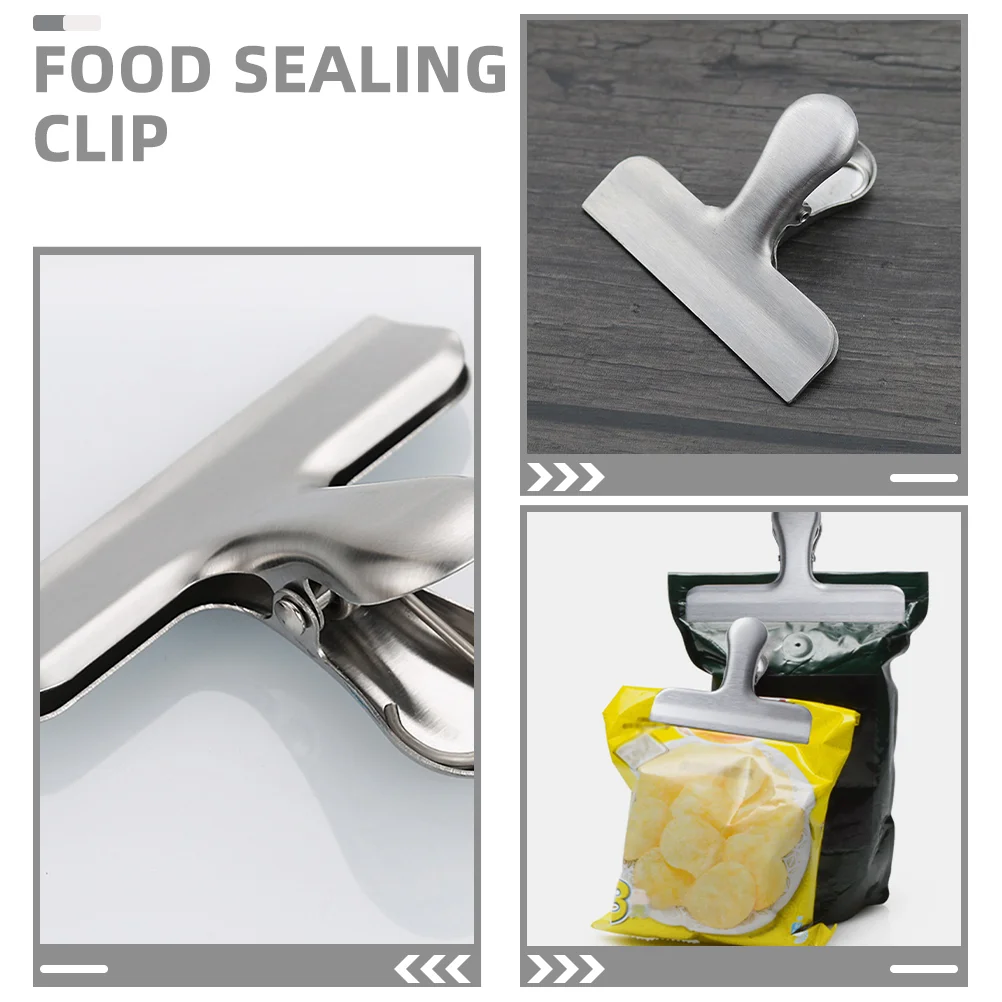 Clips Alisensen Acier Inoxydable avec Charnière D.lique, pour Rangement de Sacs à Café, 5 Pièces