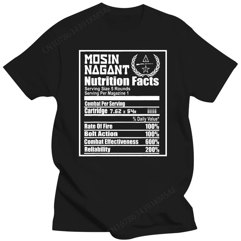 Mosin Nagant Nutrition Facts Summer Fashion Short Sleeve Tees Brand Clothing Men Tops Round Neck Style Shirt Design Website