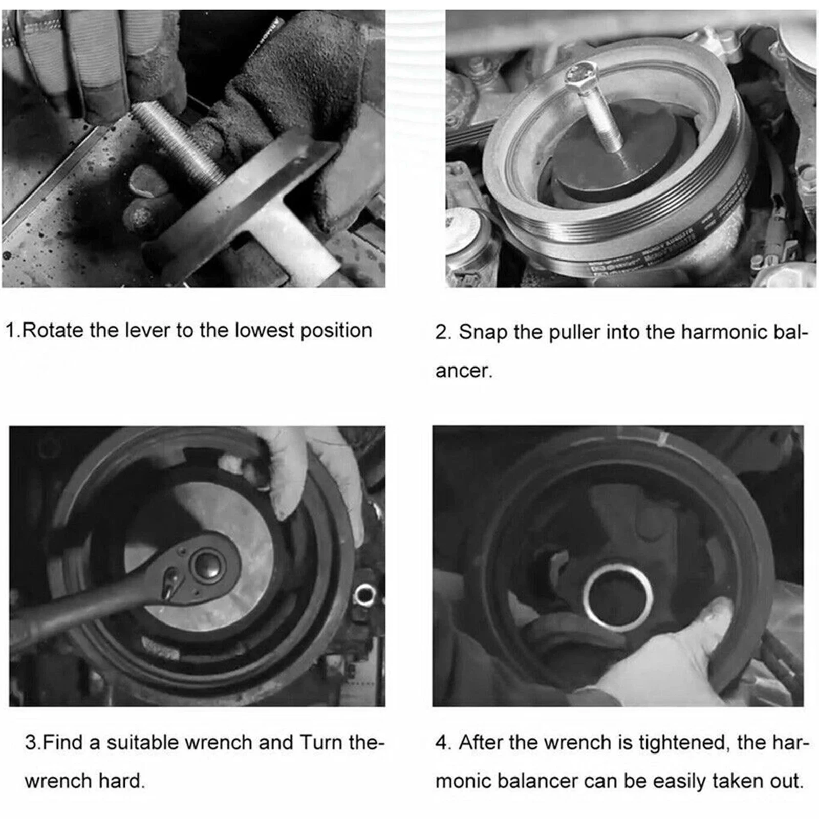 Für LS Harmonic Balancer Puller 25264, Kurbelriemenscheibenabzieher für Chrysler Jeep Dodge, harmonischer Dämpferabzieher für Motorbalancer