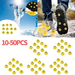 10-50PCS Outdoor Teeth Nail Ice Snow Crampons Spike Winter Anti-slip Shoe Cover Climbing Fishing Travel Kit