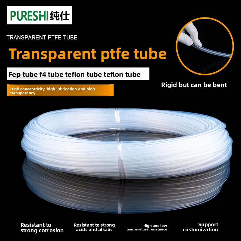 

PFA FEP F46 4/6/8/10 Transparent PTFE Tube Fluoroplastic Pipe Whole Roll