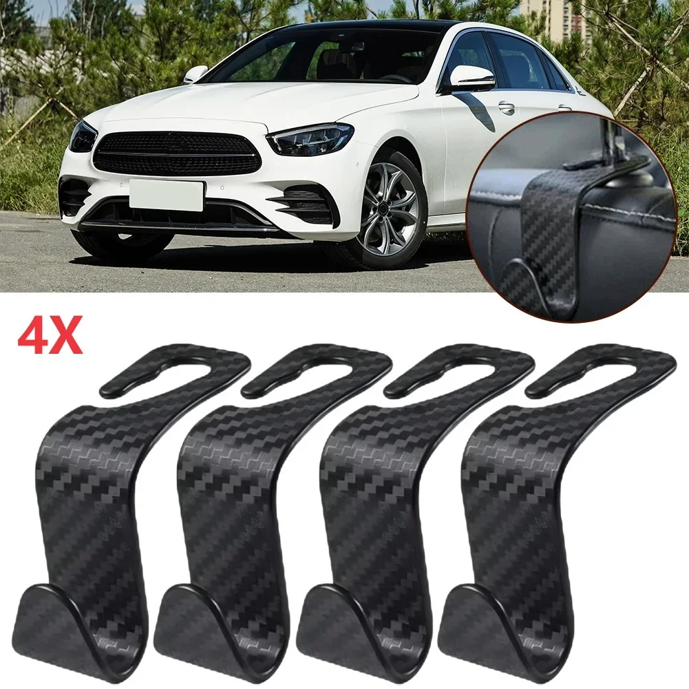 Efficient Car Hook Carbon Fiber Style Easy Installation Features Fiber Textured Organizer Secure Easy Installation