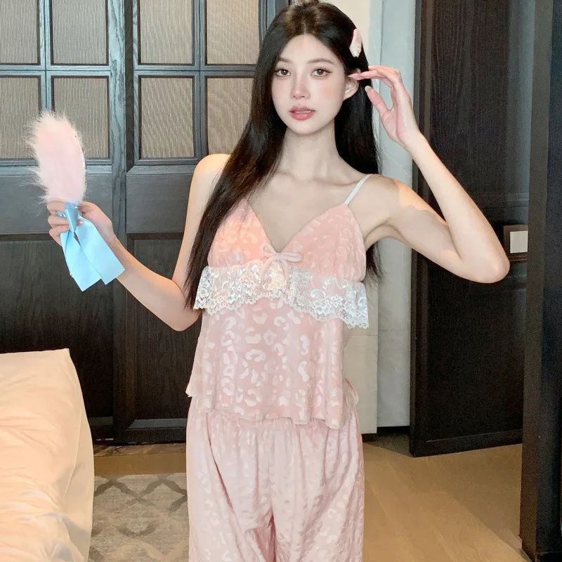 Sexy Pajamas for Women 2025 New Home 3-Piece Set Double sided Velvet Warm Autumn and Winter Leopard Pattern Pajamas