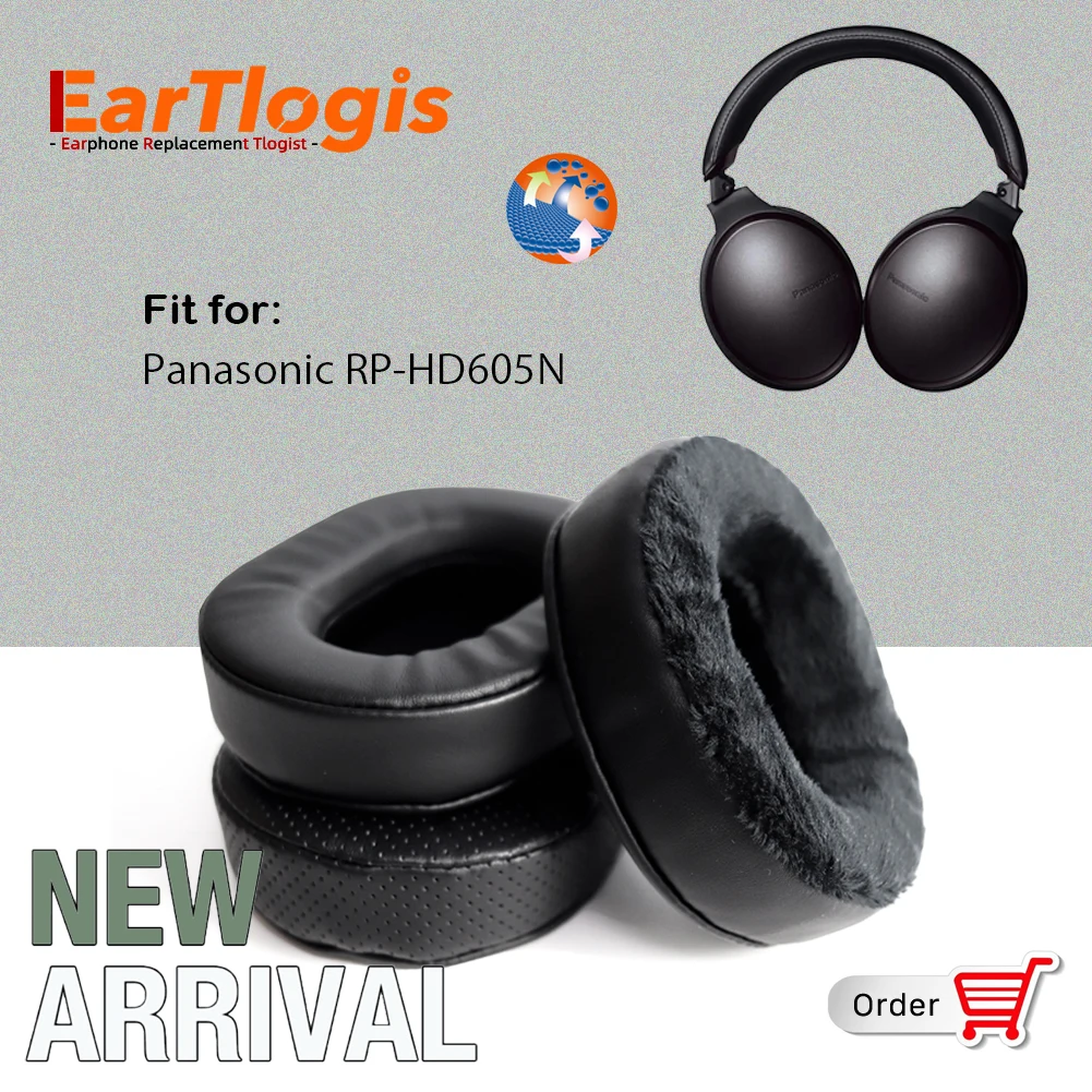 

EarTlogis Replacement Ear Pads for Panasonic RP-HD605N Headset Parts Earmuff Cover Cushion Pillow