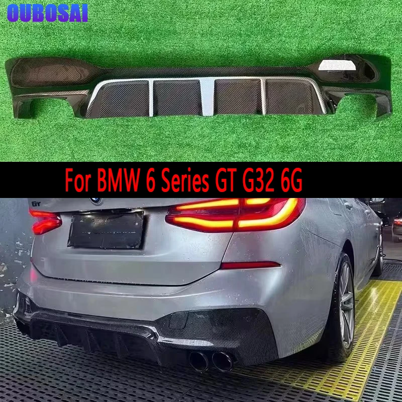 

Для BMW 6 серии GT G32 6GT углеродное волокно автомобильный задний бампер диффузор задние сплиттеры спойлер задняя губа кузовный комплект