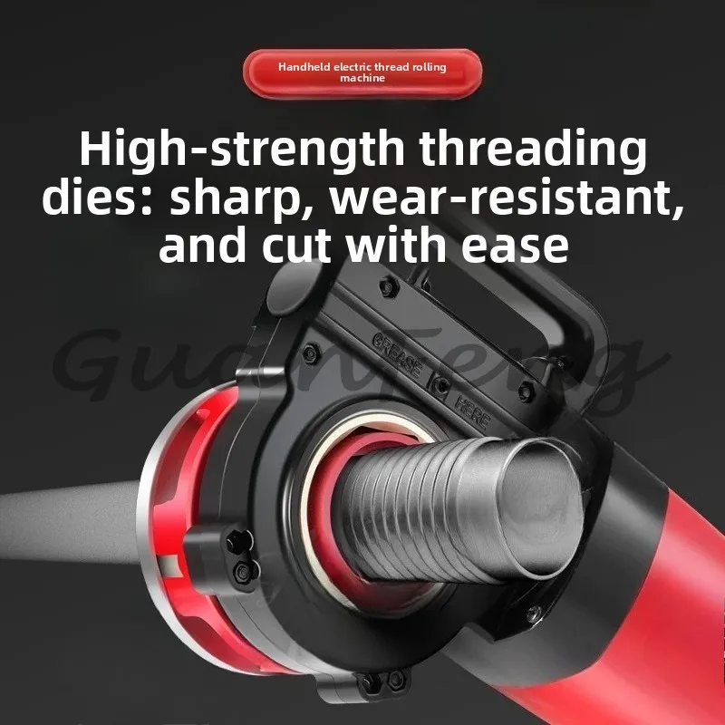 2000W Portable Hand-Held Electric Pipe Threading Machine Household Hinged Plate Galvanized Pipe Threading Tool