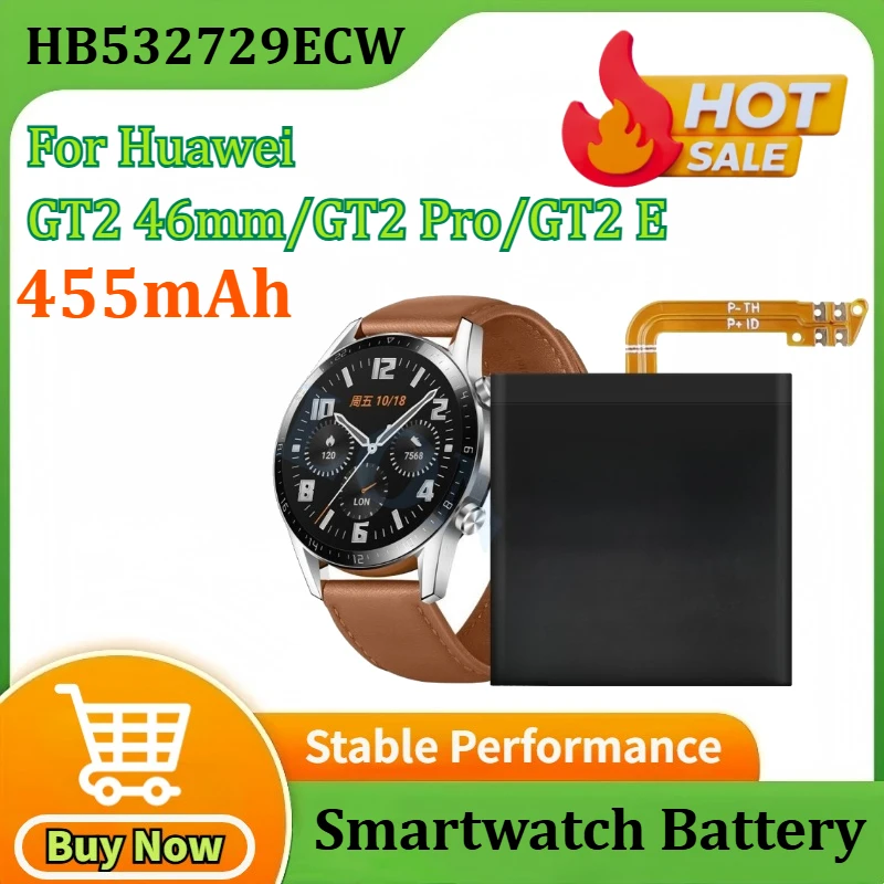 

New HB532729ECW Battery for Huawei Watch GT2 GT 2 46MM LTN-B19 455mAh 1.74Wh 3.82V Smartwatch Rechargeable Batteries
