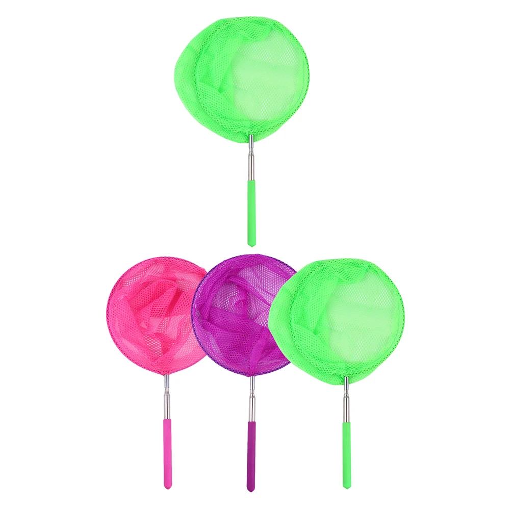 4 قطعة شبكة فراشة قابلة للسحب للأطفال أداة اصطياد الحشرات في الهواء الطلق استكشاف الطبيعة قابلة للتمديد شبكات البق قفص شبكي لصيد الأسماك