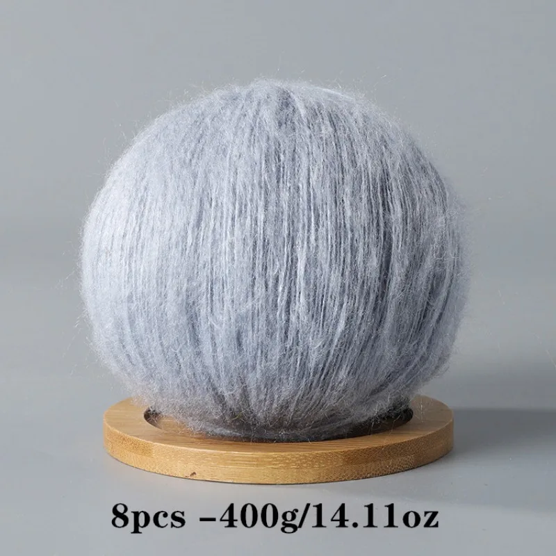 8 Stück 400 g Mohair-Garn zum Häkeln und Stricken, DIY-Haustierspielzeug, DIY-Handwerk, weich, bequem, hautfreundlich, Frühling und Sommer