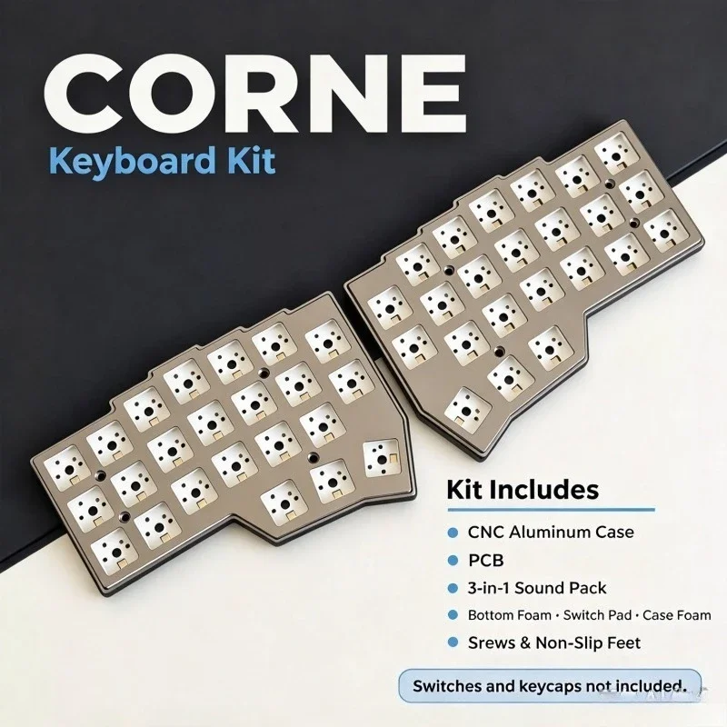 CORNE V4.1 Wired Split Keyboard Kit Custom CNC Aluminum Alloy Anodizing Shell Hotswap RGB Separate Keyboard Accessories DIY VIAL