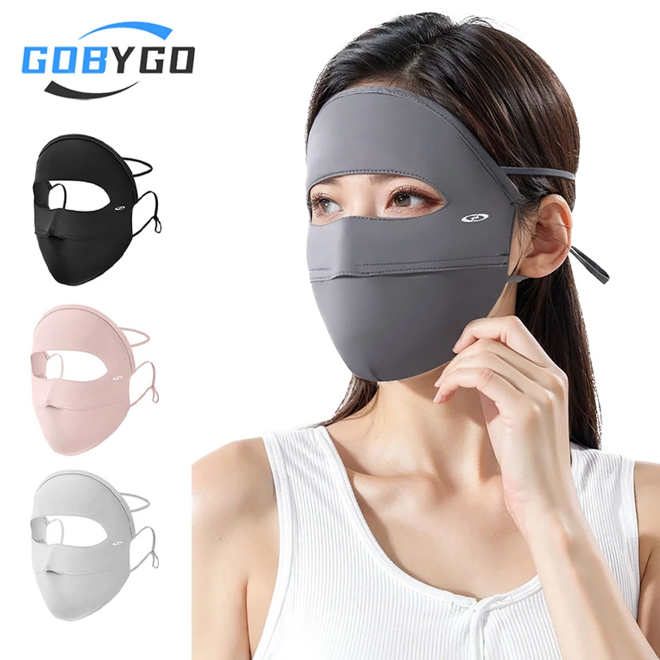 

GOBYGO Full-face Sun Protection Mask Breathable UV-resistant Ice Silk Cool Veil Outdoor Forehead Eye Corner Protection Unisex