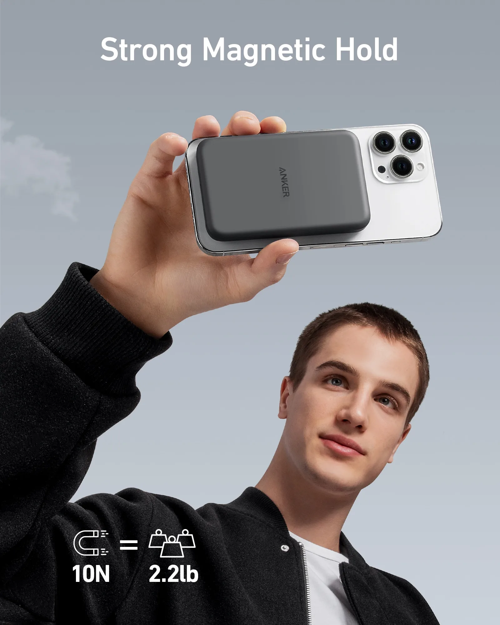 Anker 621 Magnetic Portable Charger (MagGo), 5,000mAh Wireless Power Bank with USB-C Cable, Magsafe-Compatible Battery Pack