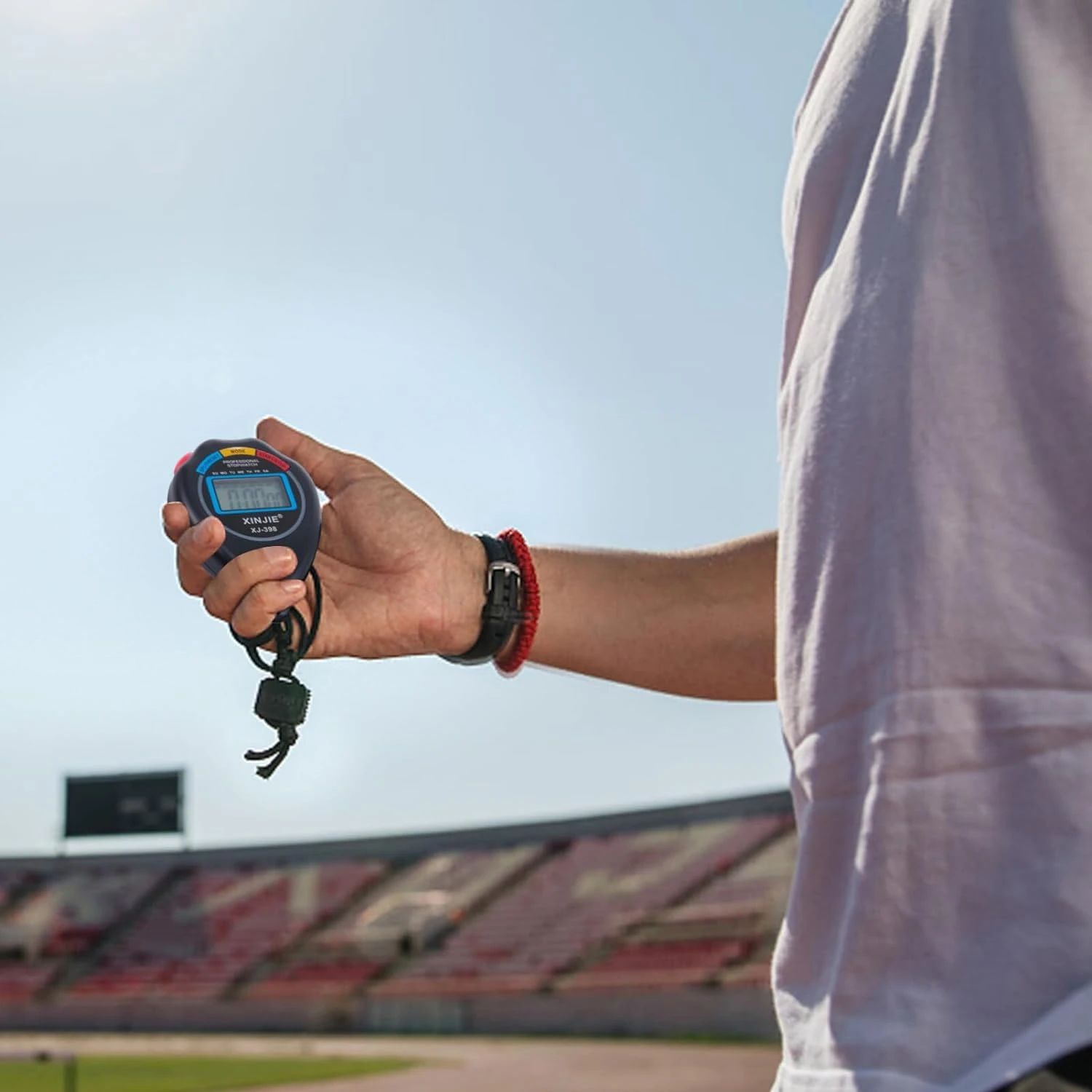 Juego de 3 cronómetros digitales esenciales para entrenamiento físico, ligeros y elegantes, de alta calidad, para atletas, deportes confiables