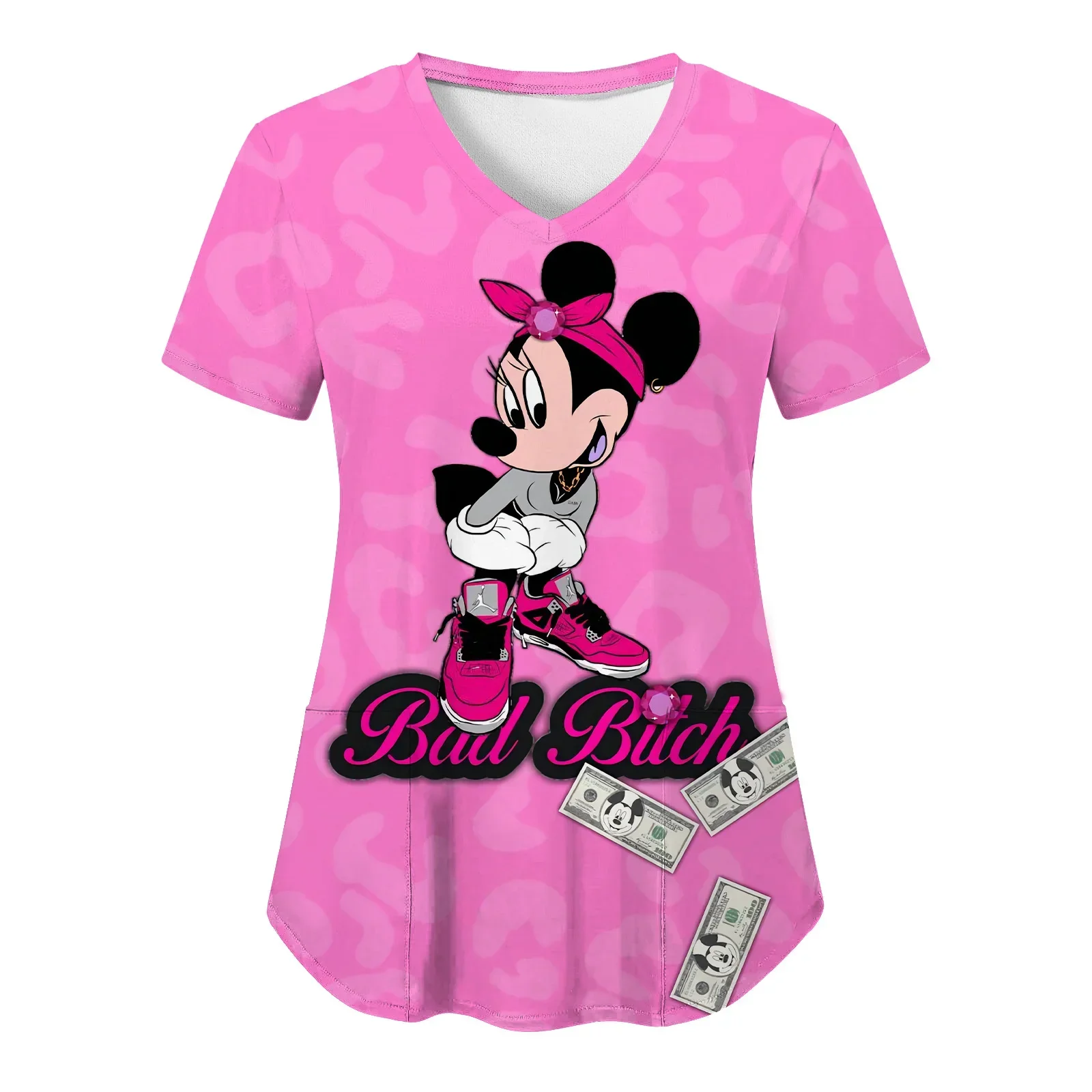 Disney tureMouse-T-shirt imprimé en 3D pour filles, vêtements amusants pour enfants, t-shirt décontracté pour filles, manches courtes, été