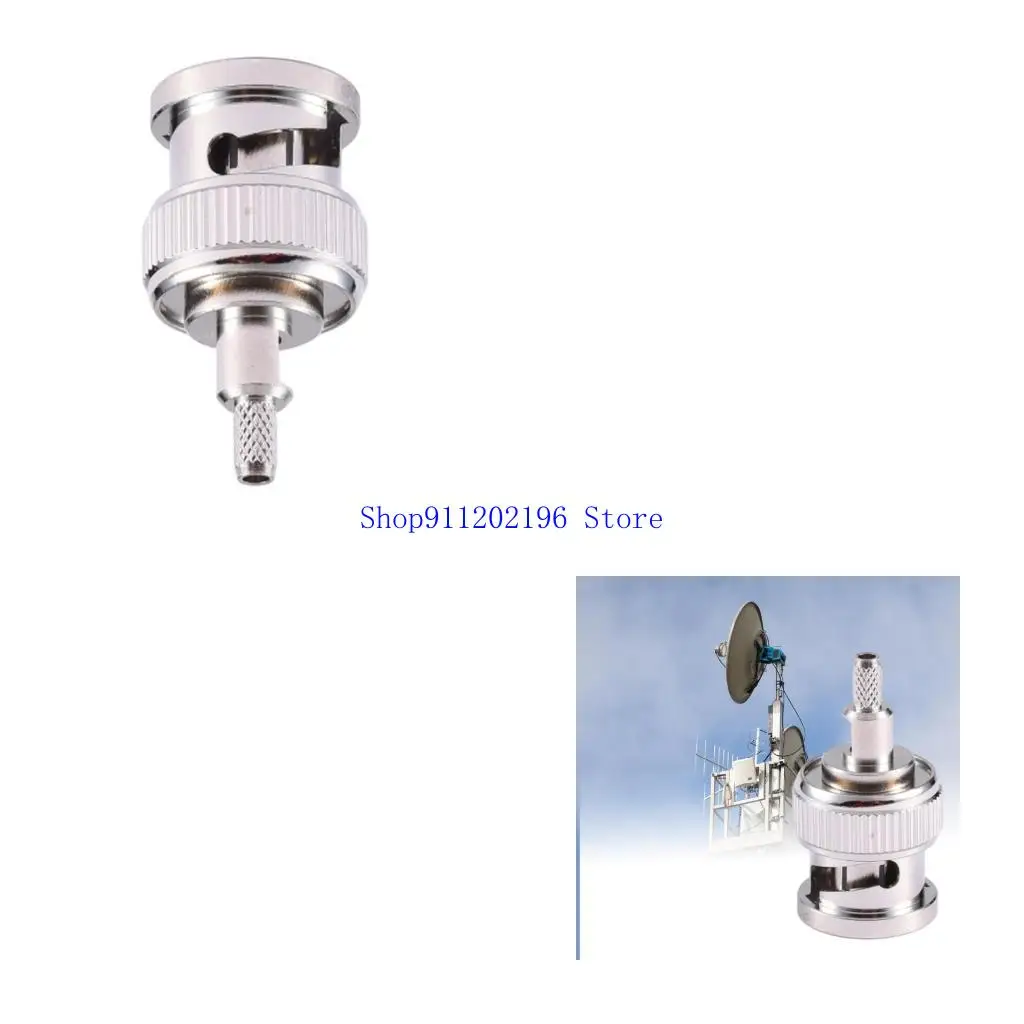 P82A Connector BNC Male Plugs Crimp RG174 RG316 LMR100 RG179 Cable 50ohm Coaxial Adapter Radio Antennas Adapter
