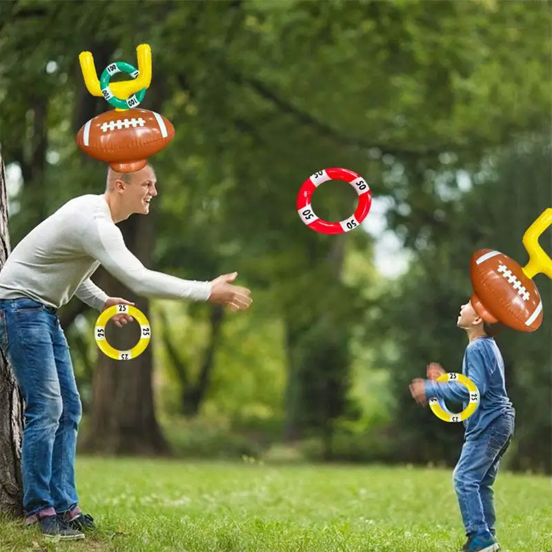 Inflatable Post Toss Interactive Toss Post Hat Football Goal Post Ring Game Lightweight Post Toss Game Swimming Pool Toys For