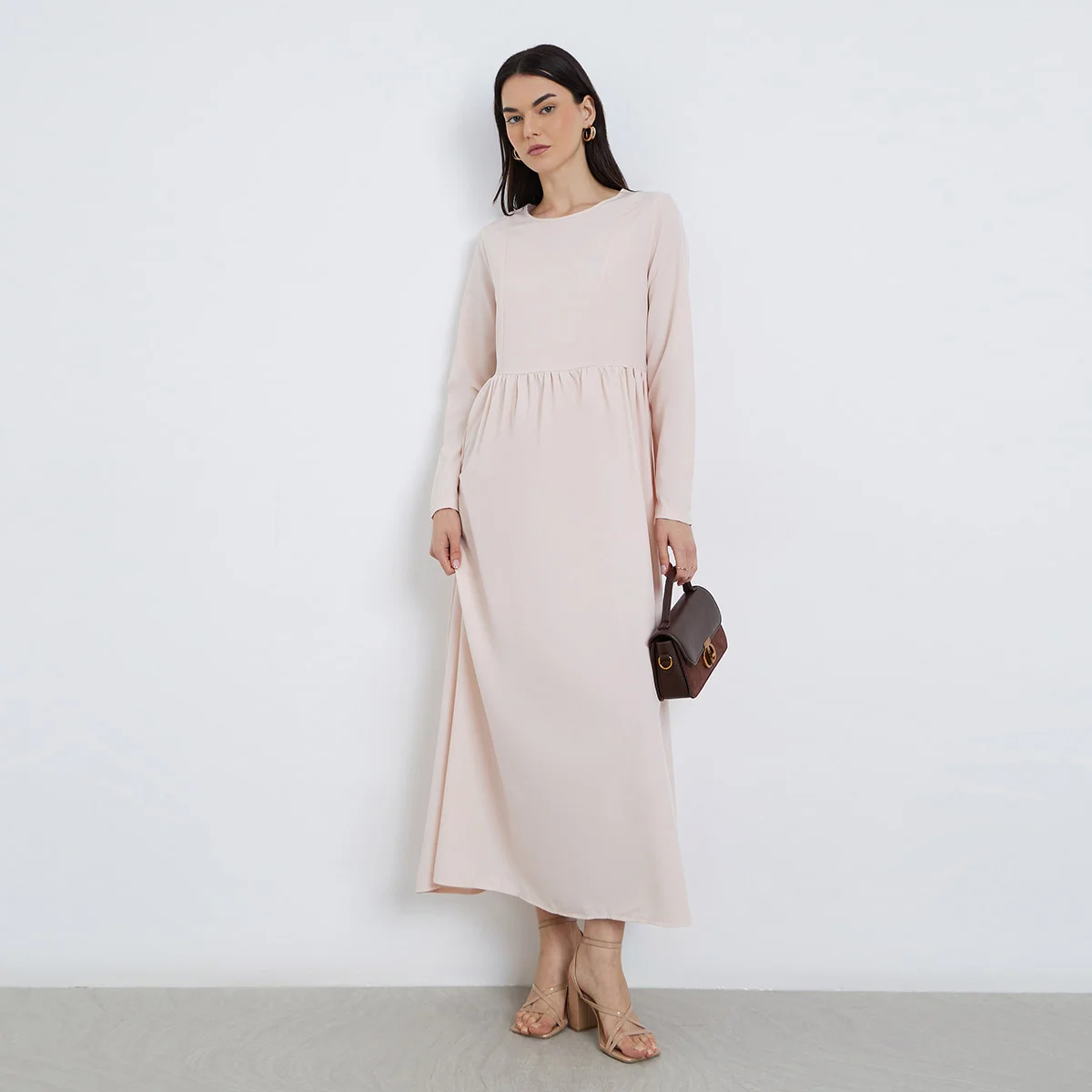 

Скромное длинное платье с длинным рукавом, женские повседневные платья макси, мусульманское элегантное вечернее платье, абайи, турецкие кафтаны, женская одежда