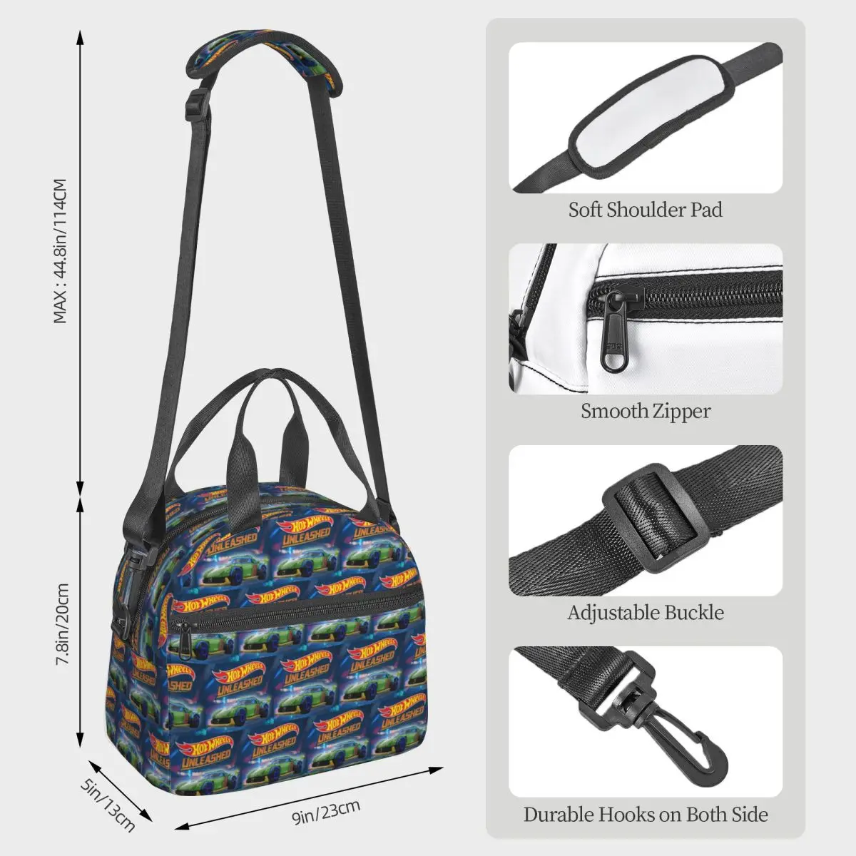 Hot Wheels Cars Insulated Lunch Bag for Women Office Cooler Thermal Box Tote Portable Lunch Boxes view 2