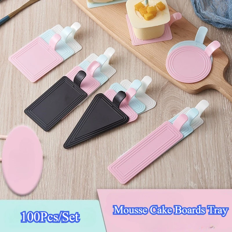 100pcs/Set Tools Baking Mousse Mat Cake Cardboard Golden Paper Board Pastries Dessert Displays Tray Cake Base Decorative