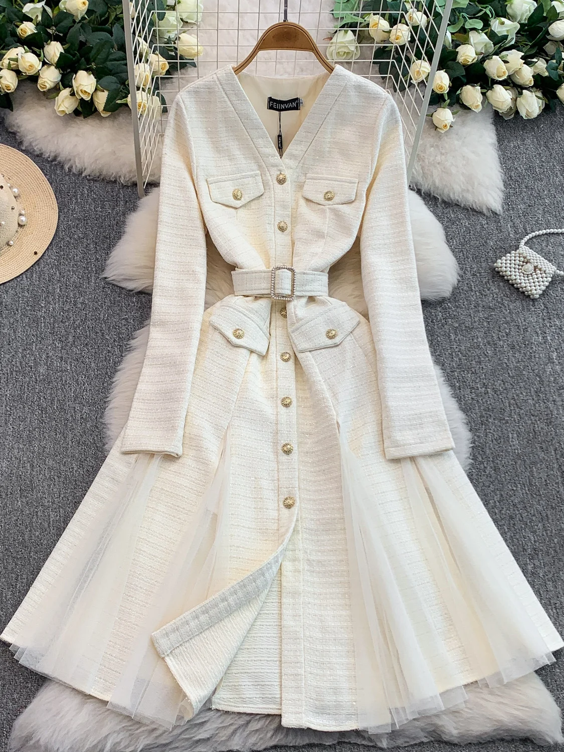 

Женская приталенная юбка А-силуэта с пайетками и V-образным вырезом, на одной пуговице, с высокой талией, повседневная, осенняя одежда