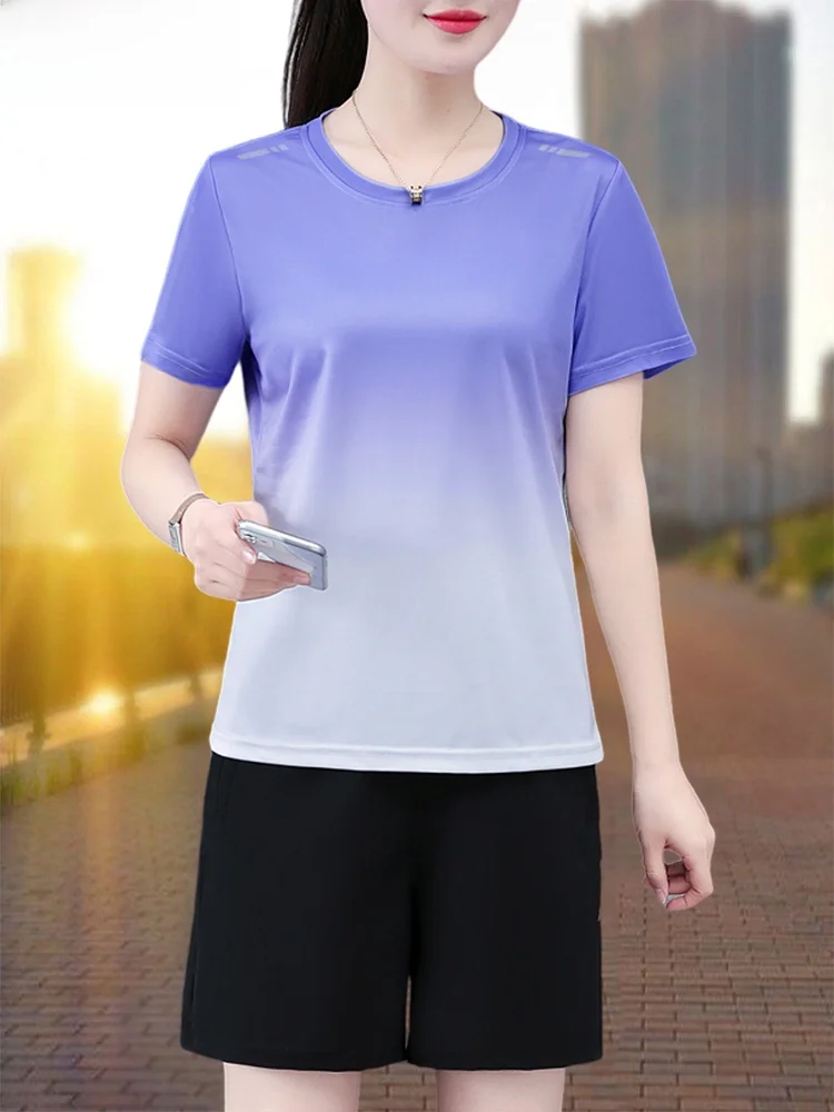 

Спортивный комплект TUCANO Ice Silk, женский летний тонкий комплект Qui Dry ort Sve orts Fitn, комплект из двух предметов, круглый комплект Ne Overhead