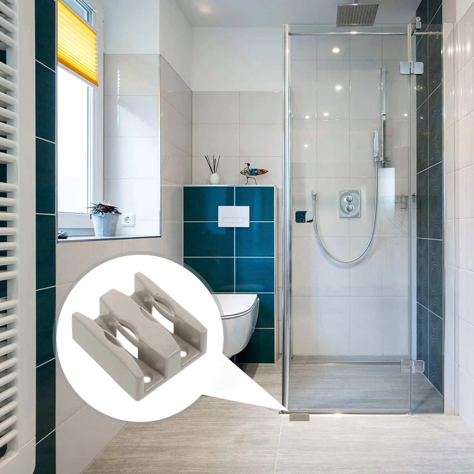 

4pcs Sliding Glass Door Bottom Guide Durable Pp Material Easy Installation Smooth Sliding For Bathroom Shower Doors Replacement