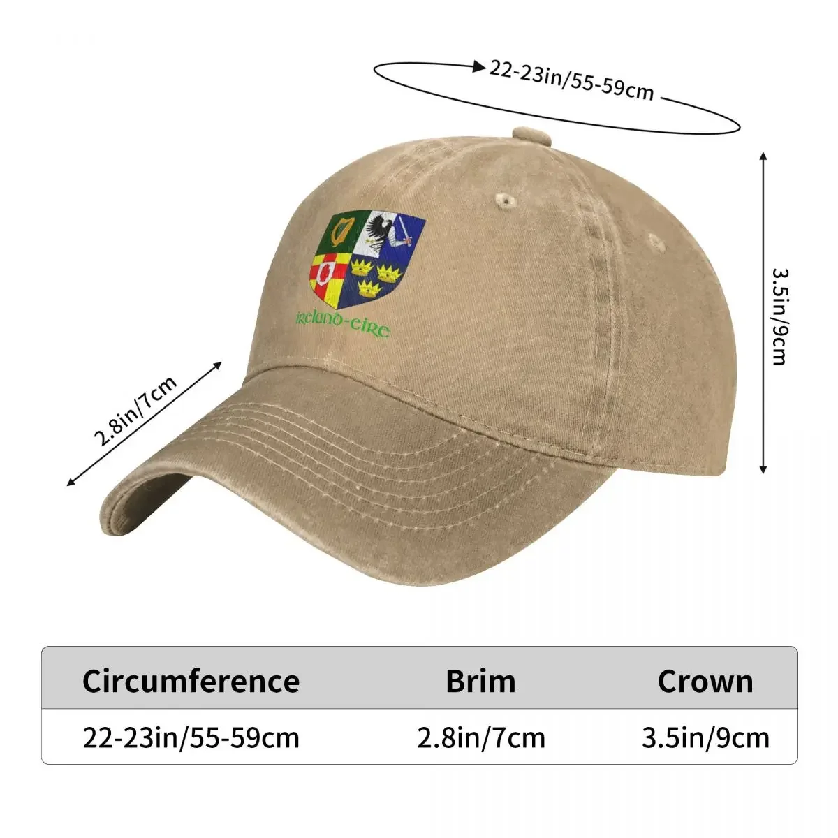 4 Provinces Of Ireland Crest - Irish Baseball Caps Snapback Denim Hats Adjustable Casquette Streetwear Baseball Cowboy Hat