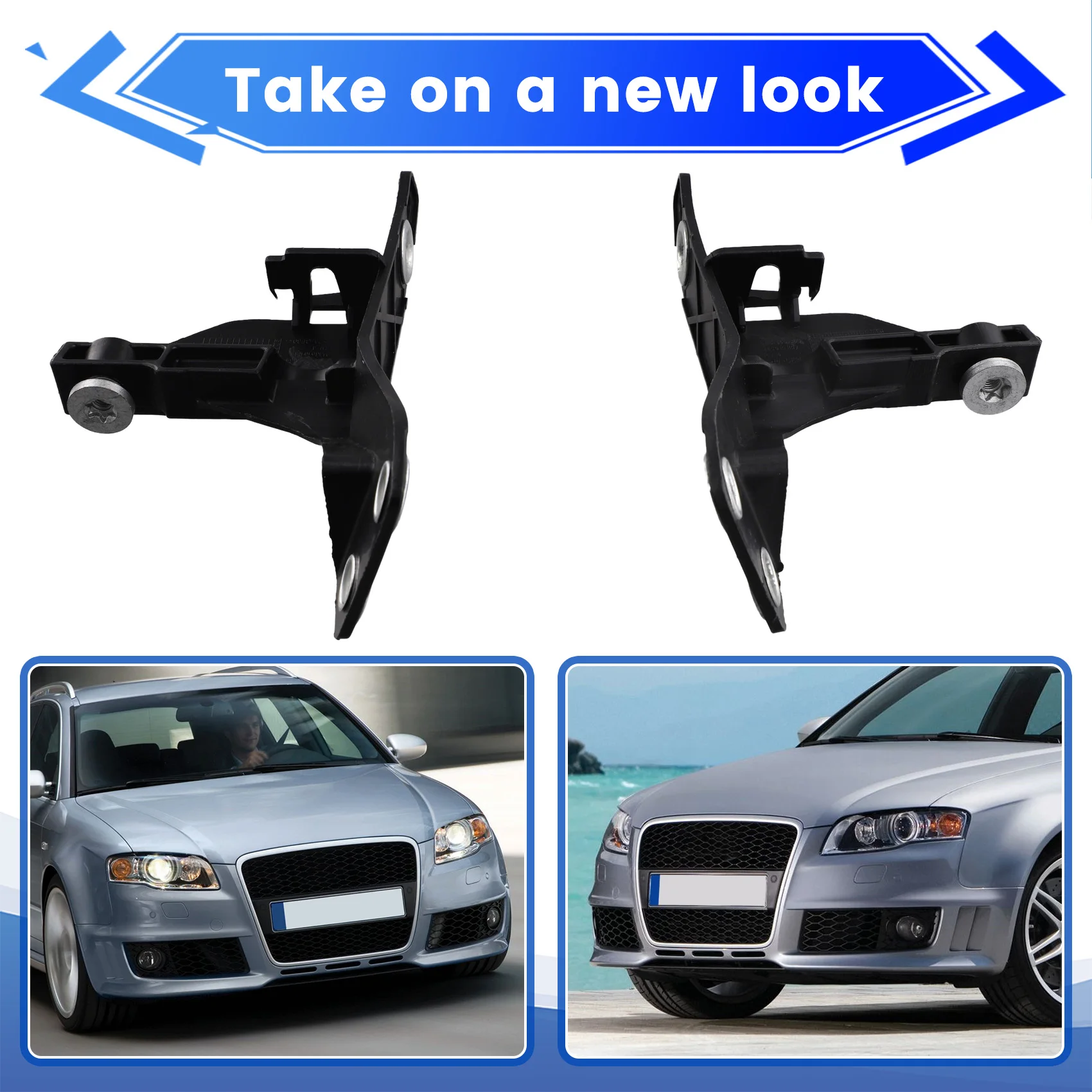 Reliable-1 Pair Left & Right Car Front Bumper Headlight Bracket Mount For A4 S4 RS4 Quattro Seat Exeo/ST 8E0805363 8E080536