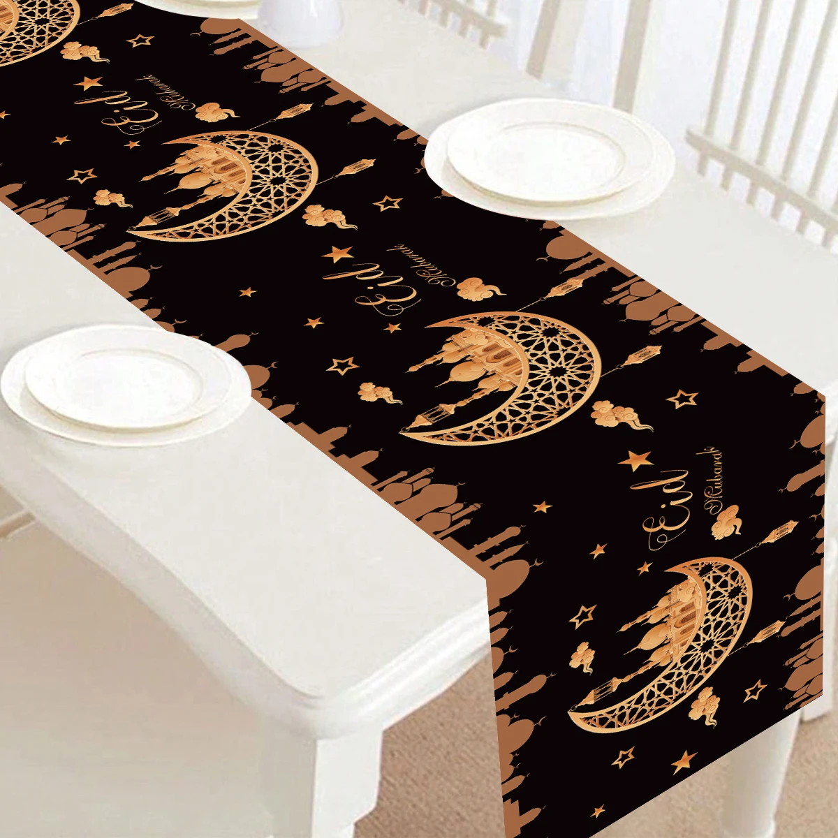 Ramadan Table Runner Decoration 2025 EID Mubarak Decor For Home Tablecloth Ramadan Kareem Islamic Muslim Party Eid Al Adha Gifts