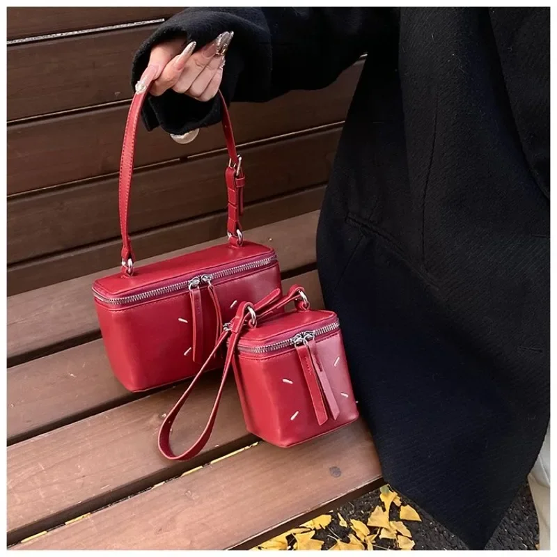 

Fashion PU Shoulder Bag Red Square Bag 2025 New Women's Handbag Hot Selling Valentine's Day Gift Classic Shoulder Bag