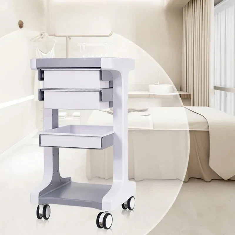 & High-end Silent Salon Trolley Cart for Dental Clinic Organizer Cart with Wheels Creative Beauty Salon Tool Trolley with Drawer