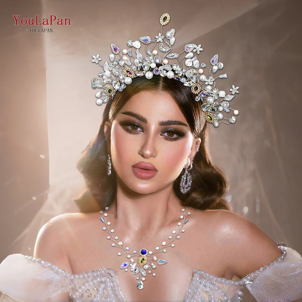 

YouLaPan European and American Bridal Headband Artificial Fashion Crystal Luxury Elegant Wedding Party Rhinestone Crown HP844