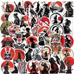 Autocollants waterproof motif samouraï japonais Bushido, 50 pièces, stickers, DIY, cool, cadeau, pour JEHelmet, téléphone, ordinateur portable