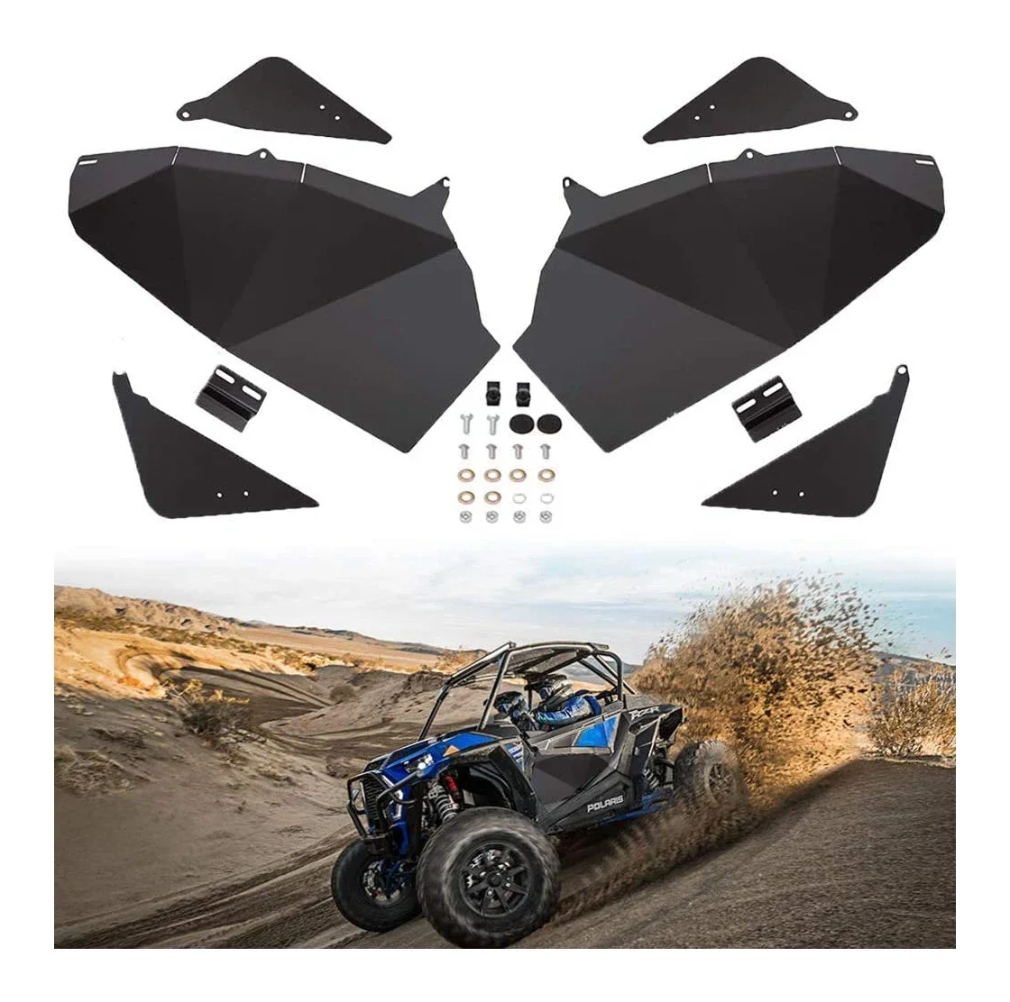 RZR Lower Door Panel Inserts Only 2 Seater and Spare Tire Carrier  2 Seater and 4 Seater Fit for 2014 2021 Polaris RZR XP 1000