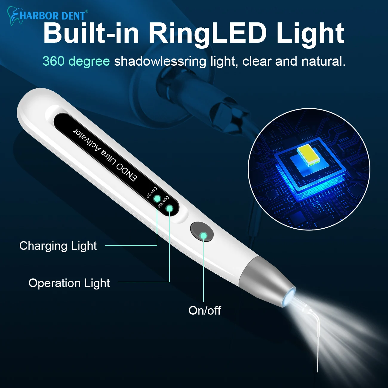 

Dental LED Ultrasonic Activator Wireless Endo Ultra Activator For Endodontic Root Canal Irrigation Dentistry Tools with 3 Tips