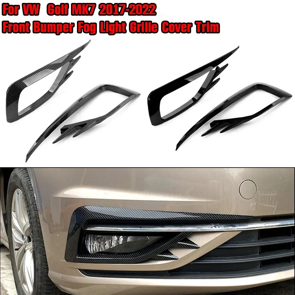

For VW Golf 7 MK7 Golf7 MK7.5 VII 2017-2022 Car Fog Light Lamp Eyebrow Wind Knife Car Bumper Fog Lamp Grille Cover Trim Spoiler