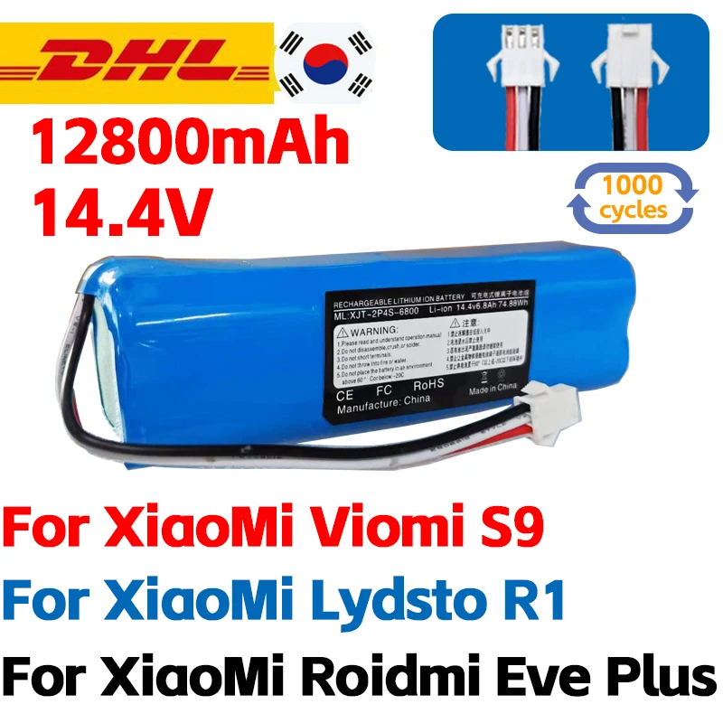 for Xiaomi Lydsto R1 rechargeable lithium-ion , robot vacuum cleaner,viomi s9,battery pack, genuine 12800mAh