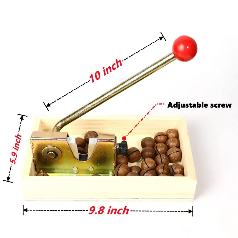 Household Pacan Multifunctional Easy to Use Heavy Duty Wooden Base Nutcracker Chestnut Opener Walnut Pliers Nut Sheller