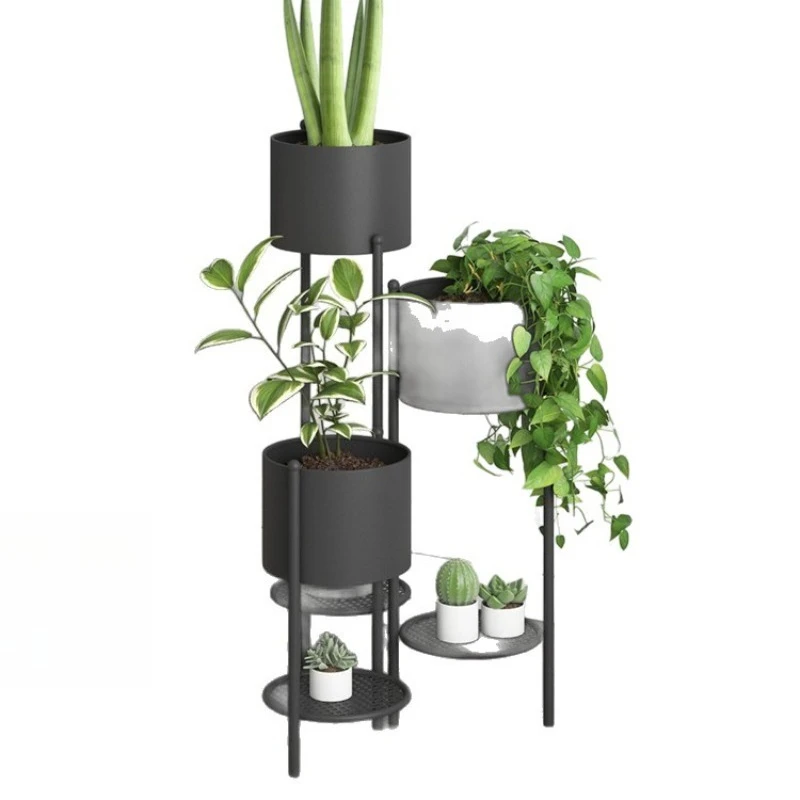 

Nordic multi-layer indoor flower stand, living room floor dill plant stand, wrought iron folding flower pot rack