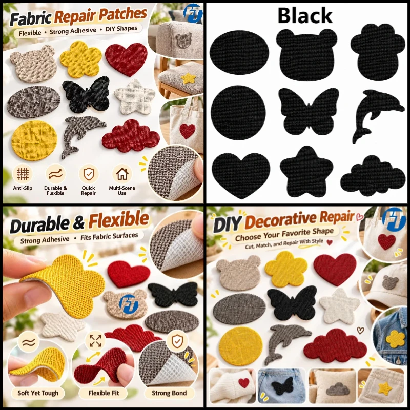 9PCS Fabric Repair Patches Self Adhesive Clothing Hole Repair for Sofa Upholstery Chair Cushion and Furniture Quick Fix Home Use
